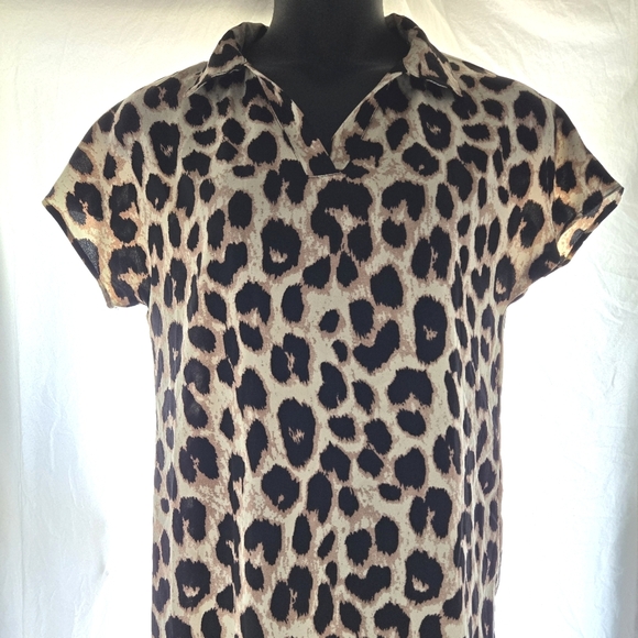 Cheetah Print Shirt Dress NWT - Picture 2 of 7